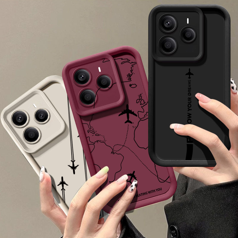 Xiaomi Redmi Note 13 - 항공기 경로 패턴 TPU 폰 케이스