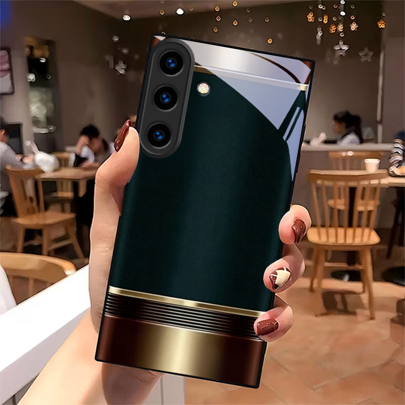 고급스러운 레트로 메탈 프레임 블랙 글래스 폰 케이스  - Samsung Galaxy S24 리뷰 및 가격